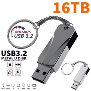 Metal 16TB Disk Flash Drive USB 3.0 High Speed +Type C Micro USB Adapter - Afbeelding 1 van 9