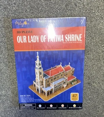 Religious 3D Puzzle Our Lady Of Fatima Shrine Model PT219 - 47 Pieces NEW *pics - Image 1 of 2