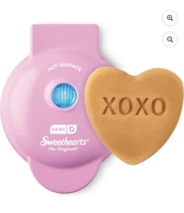 Dash Mini Waffle Maker Pink Sweethearts non-stick Individual Size 4”350 watts - Picture 1 of 6