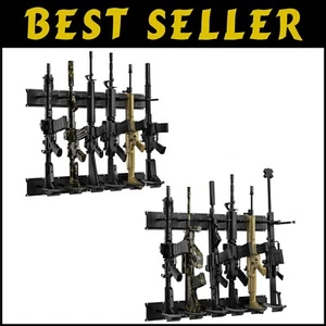 Elegant Wall-Mounted Gun Rack - 12 Slots for Secure and Stylish Firearm Display - Picture 1 of 9