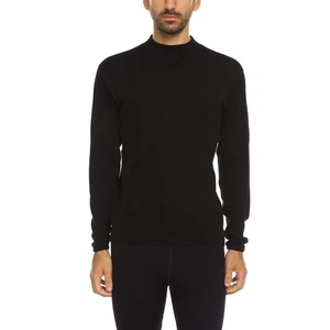 100% Merino Wool Men's Midweight Mock Neck - Base Layer Top - Warm Under Shir... - Picture 1 of 7