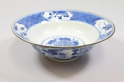 Schale Porzellan Blaumalerei signiert China (GW702) - Bild 1 von 4