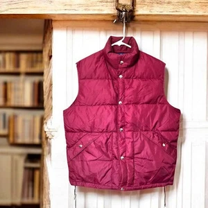 Vintage Daunenweste, weinrot rot Puffer Wandern Camping Daunenfüllung Country USA Gr. M - Bild 1 von 9