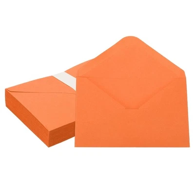 50 Pcs 7x5 Inch Invitation Envelopes V-Flap Greeting Card Orange - image 1 of 4