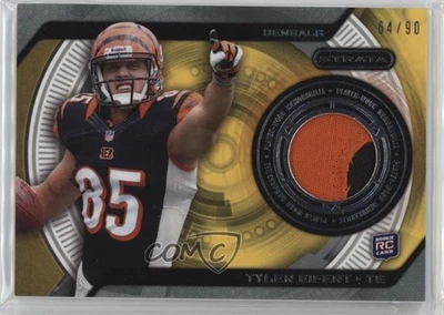 2013 Topps Strata Relics Gold Patch /90 Tyler Eifert #SR-TE Rookie Patch RC - Image 1 of 2