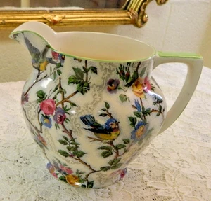Vintage Royal Tudor Barker Bros England 5,25" blauer Vogel Chintz Krug - Bild 1 von 7
