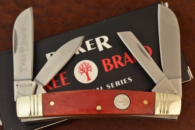 BOKER TREE БРЕНД PREMIUM 4 ЛЕЗВИЯ КОНГРЕСС НОЖ ИЗЯЩНЫЙ ГЛАДКИЙ КРАСНАЯ КОСТЬ - Изображение 1 из 4