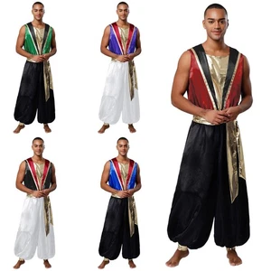 Traje de hombre bloque de color trajes árabe de una pieza príncipe árabe mono top - Imagen 1 de 72