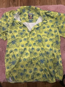 Dixxon Flannel Maui Waui Hibiscus Green Short Sleeve Shirt XL - Picture 1 of 3
