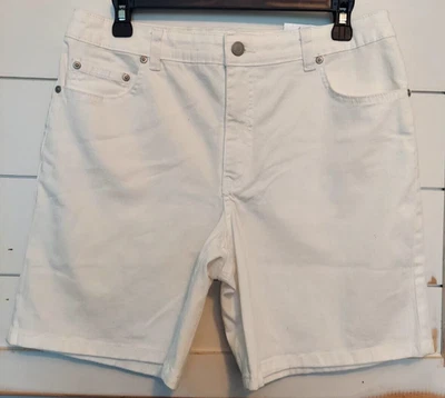 Pantalones cortos de mezclilla Kim Rogers para mujer talla 8 blancos de ajuste fácil nuevos con etiquetas Foto 1 de 4