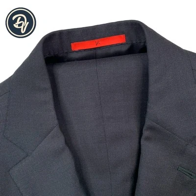 Mint! 42 R ISAIA " Aqua Spider 160's   " Solid Charcoal Grey Wool Suit Made Itay - Image 1 of 4