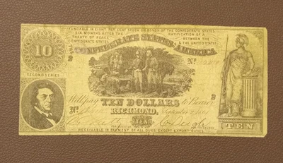10 Dollar Confederate Note-Sweet Potato Dinner-3rd. Issue, B. Duncan -Engraver - Image 1 of 4