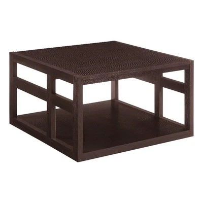 Mesa de centro cuadrada Monterey con estante en acabado madera espresso Foto 1 de 4