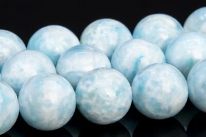 Cuentas sueltas redondas de hemimorfita azul aguamarina natural genuino de 10 mm grado AAA - Imagen 1 de 4