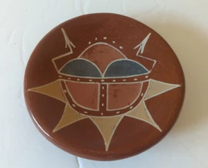 Vintage 1960s Santa Clara polychrome plate by Flora Naranjo/signed Petra - Picture 1 of 11