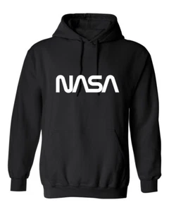 NASA Official Worm Logo Graphics Novelty Sarcastic Humor Men's Hoodies - Picture 1 of 4