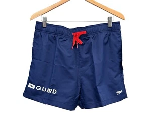 Speedo Life Guard Swim Trunks Shorts Large Navy Blue Lined Polyester Large - Picture 1 of 3