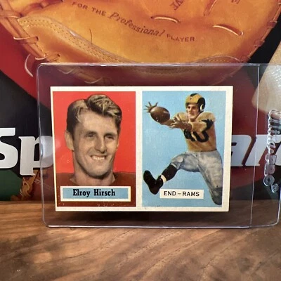 1957 Topps Set-Break # 46 Elroy Hirsch NR-MINT *Mint corners - Image 1 of 3