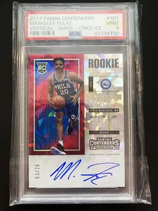 2017-18 BIGLIETTO PANINI CONTENDERS MARKELLE FULTZ ROOKIE RC RPS ICE AUTO /25 PSA9 - Foto 1 di 3