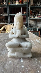 Antique Hand Crafted Worship Idol Hindu Religious Goddess Maa Sarswati Figurine - Picture 1 of 9