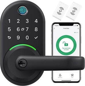 Smart door handle lock with keyboard Fingerprint smart lock - Picture 1 of 6