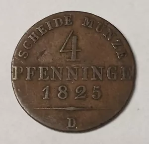 1825 D 4 Pfenninge ~ Prussia-German States~Vereinsthaler ~ Frederick William III - Picture 1 of 4