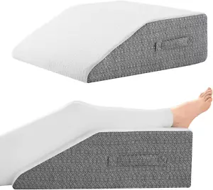 Cuscino Gambe per Elevazione e Supporto, Cuscino in Memory Foam 24"X22"X8" con Grigio Whi - Foto 1 di 5