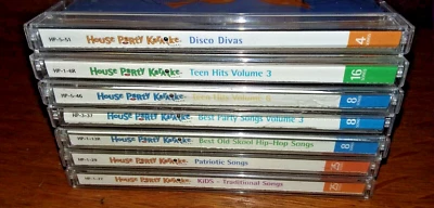 LOTE CD HOUSE PARTY KARAOKE (7 discos, 94 canciones) con letras en pantalla...muchos géneros Foto 1 de 4