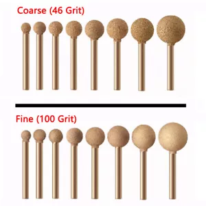 12mm-25mm Ball Brazing Diamond Burr Grinding Polish Bit 6mm Shank 46 / 100 Grit - Picture 1 of 6