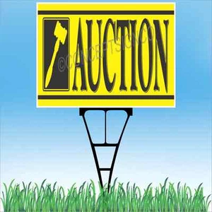 18"x24" AUCTION Outdoor Yard Sign & Stake Sidewalk Lawn Sales Farm Property Deal - Picture 1 of 2