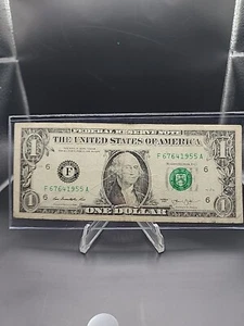 Jun -4- 1955 Birthday Date Note Fancy Serial Number One Dollar Bill - Picture 1 of 2