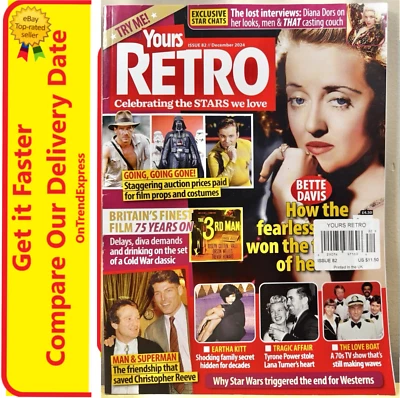 Yours Retro December 2024 Issue 82 Bette Davis Film Props Superman Reeve Western - Image 1 of 4