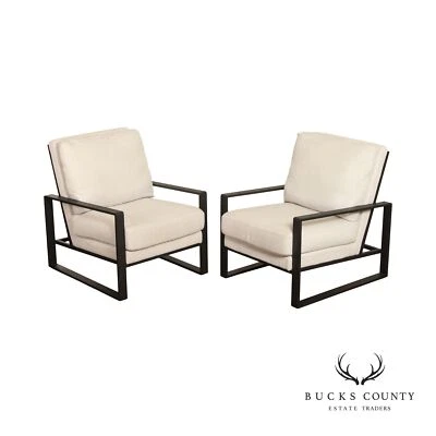 Moderno par de sillones de salón con marco de aluminio Foto 1 de 4