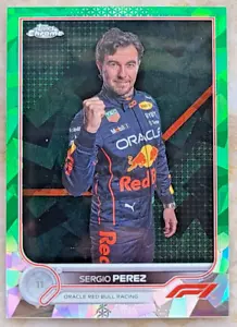 2022 Topps Chrome F1 Formula 1 Sapphire Sergio Perez Green /75 Red Bull Mexico - Picture 1 of 2