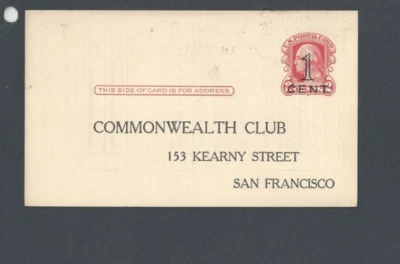 1921 San Francosco Ca Voting Rights Card On Scarce UPSS #M17 & Scott #UY10M---- - Image 1 of 2