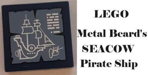 LEGO Metal Beard SEACOW Ship Blueprint Diagram Sticker Part 2x2 Signature Pirate - Picture 1 of 1