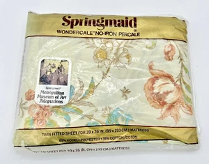 NOS Springmaid Newburyport II Twin Fitted Sheet Metropolitan Museum Floral - Picture 1 of 6