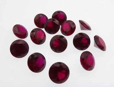 Corundum Synthetic Loose Gem Stones Round  RUBY #8  Lab Created - Image 1 of 4