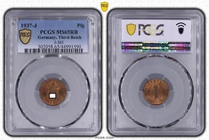 1 Pfennig 1937 J J.361 Mint Condition PCGS MS64RB 83800 - Picture 1 of 1