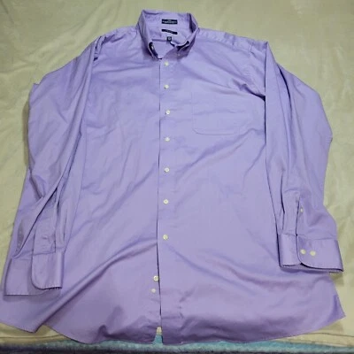 Camisa de vestir alta sin arrugas de sarga Izod para hombre 18,5 púrpura Foto 1 de 4