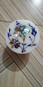 6" Intarsien Stein Malachit Makrana Marmor Schmuck Aufbewahrung Dekor Schmuckschatulle p12 - Bild 1 von 5