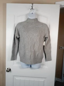 Neu mit Etikett Amazon Essentials Damenpullover L grau Stehkragen gerippt/strukturiert Pullover Pulli - Bild 1 von 7