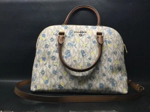 MICHAEL KORS MK Signature Floral Cindy LG Dome Satchel Vanilla/Multi - Picture 1 of 6