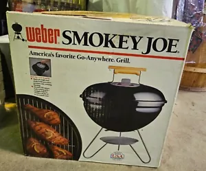 Vintage 1986 Weber Smokey Joe Charcoal Grill 10001 Jet Black - NEW IN BOX! - Picture 1 of 2