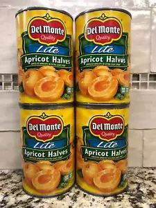 4 CANS Del Monte Lite Unpeeled Apricot Halves In Extra Light Syrup 15 oz can - Picture 1 of 4