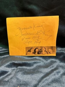 👀 The King Sisters / Doris Dudley Signed Autograph Album Page Signed 1942 👀 - Picture 1 of 2