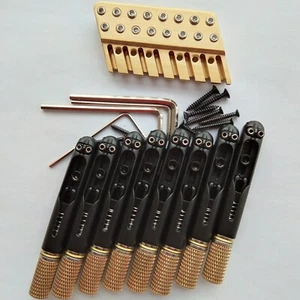 Black Fan Fretted 8 Strings Headless Electric Guitar Bridge with Nut BJ-541-1 - Picture 1 of 9