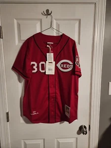 100% Authentic Mitchell & Ness 2005 Ken Griffey Jr Reds Jersey Sz 44 Large  - Picture 1 of 5