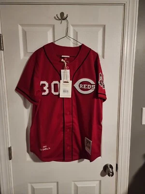100% Authentic Mitchell & Ness 2005 Ken Griffey Jr Reds Jersey Sz 44 Large  - Image 1 of 4