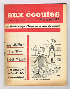 *** Aux écoutes du monde *** n° 1888 (23/09/1960) - Guy Mollet : La Ve s'en va.. - Picture 1 of 2